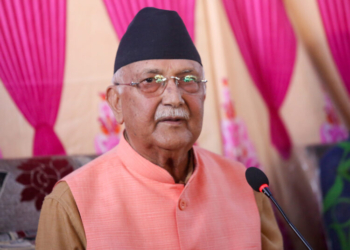 Kathmandu: Nepal Communist Party (UML) Chairman and former Prime Minister KP Sharma Oli during a program organized by Youth Association Nepal in Gundu, Bhaktapur, Saturday, September 27, 2025. (IANS)