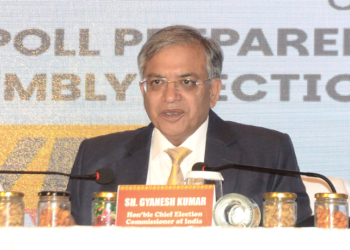 Patna: Chief Election Commissioner (CEC) Gyanesh Kumar addresses a press conference in Patna, Bihar, on Sunday, October 5, 2025. (Photo: IANS)