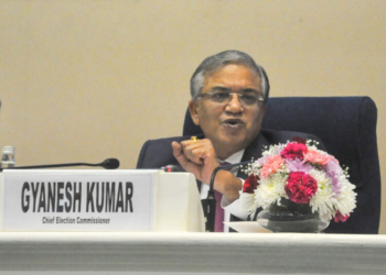 New Delhi: Chief Election Commissioner (CEC) Gyanesh Kumar addresses a press conference regarding the 2025 Bihar Assembly elections in New Delhi on Monday, October 27, 2025. (Photo: IANS/Qamar Sibtain)