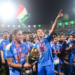 Navi Mumbai: Indian players celebrate with the winners’ trophy during the victory lap after India won the ICC Women’s World Cup final ODI cricket match against South Africa Women at the DY Patil Stadium in Navi Mumbai on Monday, November 3, 2025. (Photo: IANS)