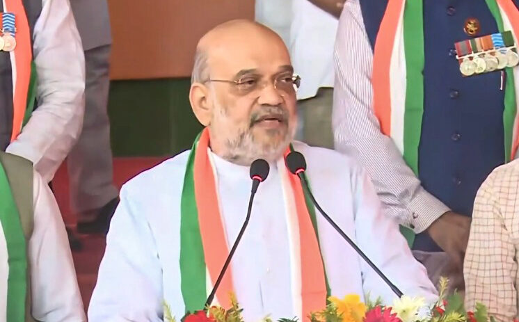 Patna: Union Home and Cooperation Minister Amit Shah addresses the programme to mark the 150th anniversary of the national song ‘Vande Mataram’, in Patna on Friday, November 7, 2025. (Photo: IANS/Video Grab)