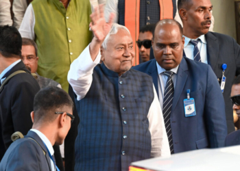 Patna: Bihar caretaker Chief Minister Nitish Kumar leaves the Central Hall after the NDA Legislature Party meeting, in Patna, Wednesday, November 19, 2025. Nitish Kumar was elected as the leader of the NDA legislature party today. He will now stake claim to form government in Bihar.(IANS)
