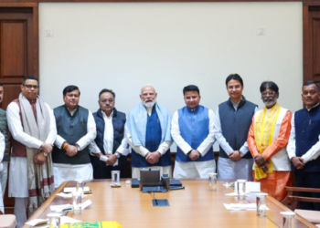 New Delhi: Prime Minister Narendra Modi meets BJP MPs from West Bengal, in New Delhi on Wednesday, December 3, 2025. (Photo: IANS)