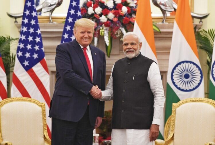 New Delhi: Prime Minister Narendra Modi meets US President Donald Trump at the Hyderabad House in New Delhi on Feb 25, 2020. (Photo: IANS/PIB)