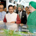 New Delhi: Union Ministers Pralhad Joshi and Hardeep Singh Puri visit the exhibition after attending the inaugural event of the second edition of the International Conference on Green Hydrogen 2024 at Bharat Mandapam in New Delhi on Wednesday, September 11, 2024. (Photo: IANS)