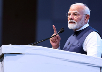 Gandhinagar: Prime Minister Narendra Modi addresses during the inauguration of  4th Global Re-lnvest Renewable Energy Investors' Meet in Gandhinagar, Gujarat on Monday September 16, 2024. (Photo: IANS)