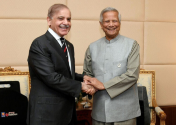 Cairo: Bangladesh Chief Adviser Muhammad Yunus and Pakistan Prime Minister Shehbaz Sharif during a bilateral meeting on the sidelines of the D-8 Summit in Cairo, Egypt, on Thursday, December 19, 2024. (Photo: IANS)