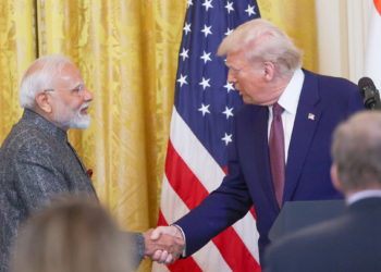 Washington: Prime Minister Narendra Modi with the President of USA Donald Trump at Joint Press Conference at White House in Washington DC, on Friday Feburary 14, 2025. (Photo: IANS)
