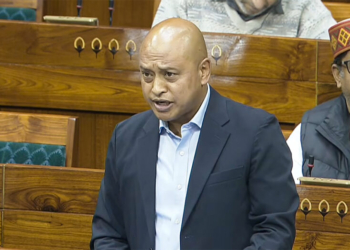 New Delhi: Voice of the People Party MP Ricky AJ Syngkon speaks in the Lok Sabha during the Winter Session of Parliament in New Delhi on Friday, December 12, 2025. (Photo: IANS/Video Grab/Sansad TV)