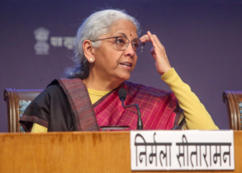 New Delhi: Union Minister for Finance and Corporate Affairs Nirmala Sitharaman addresses a post-Budget press conference at the National Media Centre in New Delhi on Sunday, February 1, 2026. (Photo: IANS/Prem Nath Pandey)