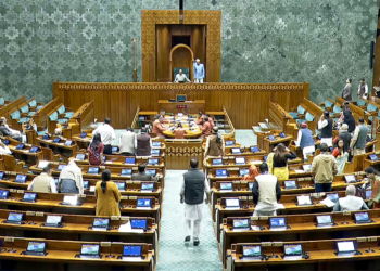New Delhi: Lok Sabha Speaker Om Birla conducts the proceedings of the House during the Budget Session of Parliament in New Delhi on Thursday, February 05, 2026. (Photo: IANS/Video Grab/Sansad TV)