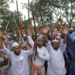 May 5, 2013 - Dhaka, Bangladesh - A group of Islamist activates gather on  a highway and shout slogan at an entry point to the city  as the activist enforce a siege  as part of theor protest in Dhaka on May 5, 2013. At least three people was shot dead and 35 people were injured. Hundred of thousand of hard-line Islamist demanding a new blasphemy law blocked major highway cutting off the Bangladeshi capital Dhaka from the rest of the country, police said. Â© Monirul Alam (Credit Image: © Monirul Alam/ZUMAPRESS.com)