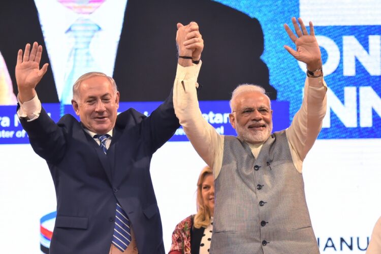Ahmedabad: Prime Minister Narendra Modi and Israeli Prime Minister Benjamin Netanyahu during the inauguration of iCreate Center at Deo Dholera Village in Ahmedabad, Gujarat on Jan 17, 2018. (Photo: IANS/MEA)