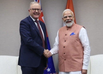 Johannesburg: Prime Minister Narendra Modi meets Australian Prime Minister Anthony Albanese in Johannesburg, South Africa on Friday, November 21, 2025. (IANS)
