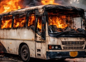 Bus Catches Fire