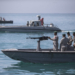 HORMUZ, April 30, 2019 (Xinhua) -- Iranian soldiers patrol the Strait of Hormuz in southern Iran, April 30, 2019. Iran's top military commander said on Sunday that the Islamic republic does not intend to close the Strait of Hormuz for the international shipping. Tehran wants the Strait of Hormuz to remain open with sustained security, Chief of Staff of Iran's Armed Forces Major General Hossein Baqeri was quoted as saying by Tasnim news agency. (Xinhua/Ahmad Halabisaz/IANS)