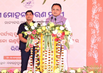CM Majhi Lays Foundation In Keonjhar