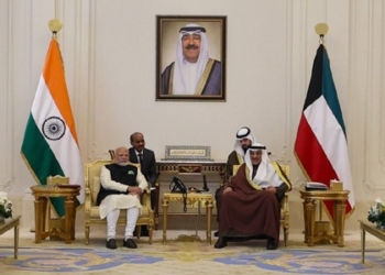 PM meeting with Sheikh Sabah Khaled Al-Hamad Al-Sabah, the Crown Prince of Kuwait at Bayan Palace, in Kuwait on December 22, 2024.