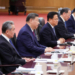 Beijing: Chinese President Xi Jinping (3rd from L) speaks to South Korean President Lee Jae Myung during their summit talks at the Great Hall of the People in Beijing on Jan. 5, 2026. (Photo: Yonhap via IANS)