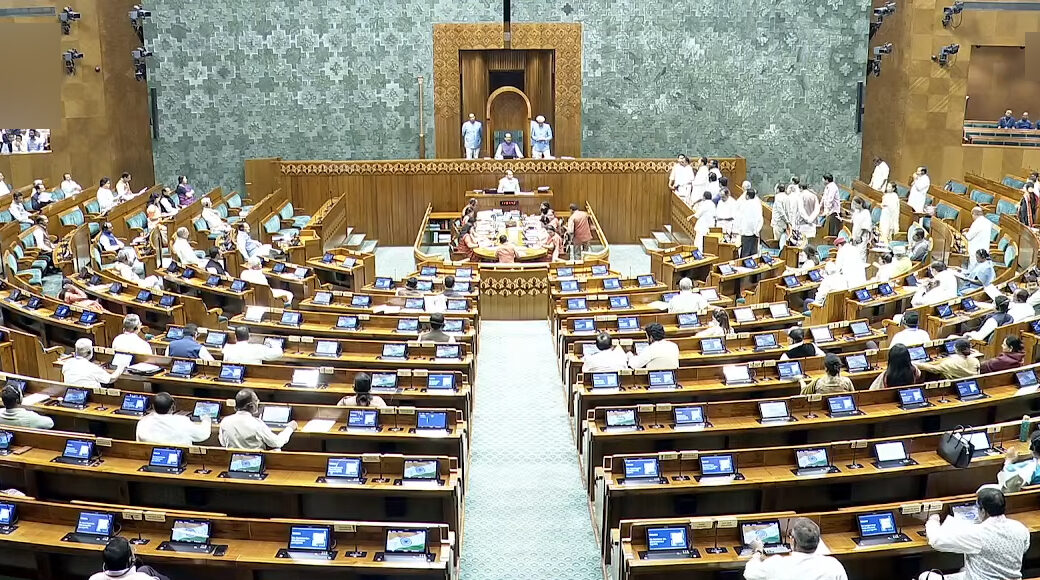 New Delhi: Lok Sabha Speaker Om Birla conducts the proceedings of the House during the Budget Session of Parliament in New Delhi on Friday, March 13, 2026. (Photo: IANS/Video Grab/Sansad TV)