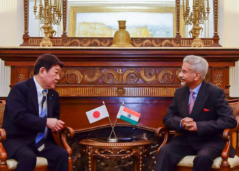 New Delhi: External Affairs Minister Dr. S. Jaishankar meets Japans Foreign Minister Toshimitsu Motegi in New Delhi, Friday, January 16, 2026. (Photo: IANS/X/@DrSJaishankar)