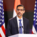 New Delhi: Google CEO Sundar Pichai speaks during the signing of the Pax Silica Declaration between India and the US at the India AI Impact Summit 2026 in New Delhi on Friday, February 20, 2026. (IANS/Qamar Sibtain)