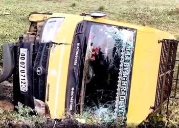 School Van Overturns In Ganjam