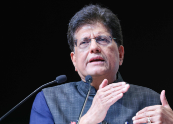 New Delhi: Union Minister of Commerce and Industry Piyush Goyal addresses the India-Korea Business Forum in New Delhi on Monday, April 20, 2026. (Photo: Yonhap via IANS)