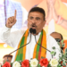 Purulia: BJP leader and Leader of Opposition in the West Bengal Assembly Suvendu Adhikari addresses an election rally in support of BJP candidates ahead of the West Bengal Assembly election at Pathorkata in Manbazar area of Purulia district on Thursday, April 16, 2026. (Photo: IANS)