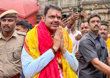 Guwahati: Maharashtra Chief Minister Devendra Fadnavis offers prayers at the Maa Kamakhya Temple in Guwahati, Assam, on Monday, May 11, 2026. (Photo: IANS/X/@Dev_Fadnavis)