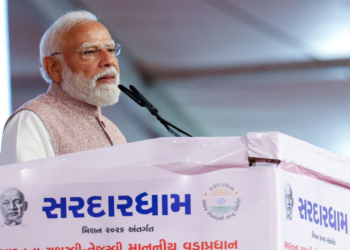 Vadodara: Prime Minister Narendra Modi addresses the inauguration of the Sardardham Hostel in Vadodara, Gujarat, on Monday, May 11, 2026. (Photo: IANS/PMO)