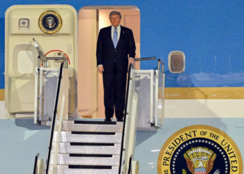 Beijing: US President Donald Trump arrives in Beijing aboard a special aircraft for a state visit to China at the invitation of Chinese President Xi Jinping, in Beijing, China on Wednesday, May 13, 2026. (Xinhua via IANS)