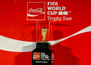 New Delhi: The FIFA World Cup trophy on display after its unveiling during its trophy tour with Coca-Cola India leadership at the Taj Mansingh hotel, in New Delhi on Saturday, January 10, 2026. (Photo: IANS/Wasim Sarvar)