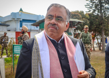 Imphal: BJP National General Secretary Tarun Chugh arrives at Imphal Airport to attend the oath-taking ceremony of the newly appointed Chief Minister of Manipur, in Imphal on Wednesday, February 4, 2026. (Photo: IANS)