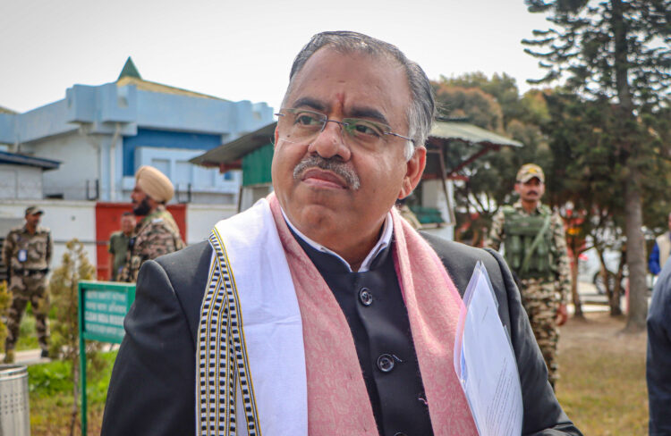 Imphal: BJP National General Secretary Tarun Chugh arrives at Imphal Airport to attend the oath-taking ceremony of the newly appointed Chief Minister of Manipur, in Imphal on Wednesday, February 4, 2026. (Photo: IANS)