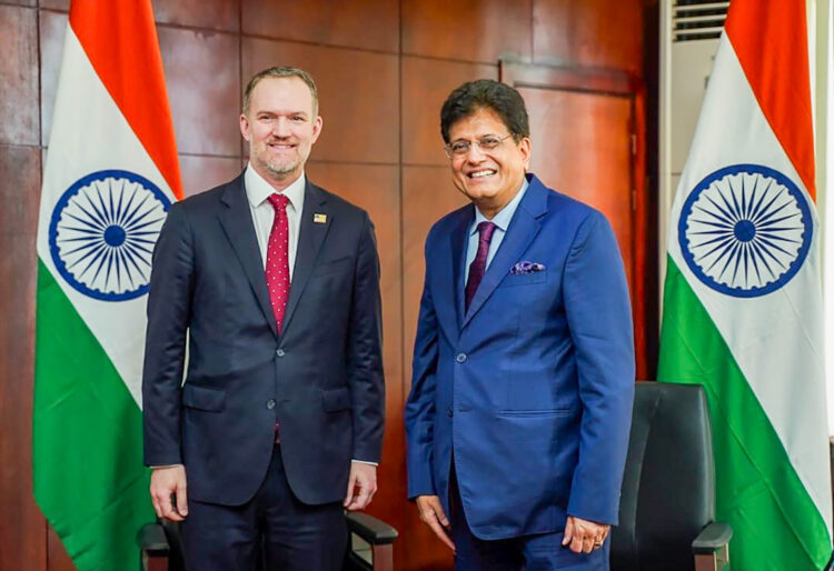 Yaoundé: Union Commerce and Industry Minister Piyush Goyal meets United States Trade Representative Jamieson Greer on the sidelines of the 14th WTO Ministerial Conference in Yaoundé on Friday, March 27, 2026. (Photo: IANS/X/@PiyushGoyal)