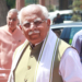New Delhi: Union Minister Manohar Lal Khattar at the Parliament House complex during the three-day special session in New Delhi on Saturday, April 18, 2026. (Photo: IANS/Qamar Sibtain)