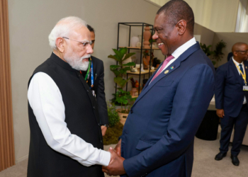 Johannesburg: Prime Minister Narendra Modi meets South African Deputy President Paul Mashatile in Johannesburg, South Africa, on Sunday, November 23, 2025. (Photo: IANS/PMO)
