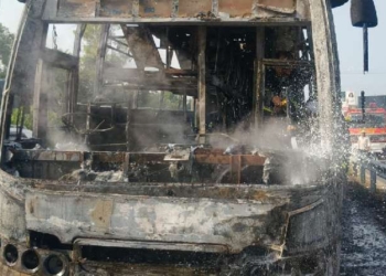 Bus Catches Fire