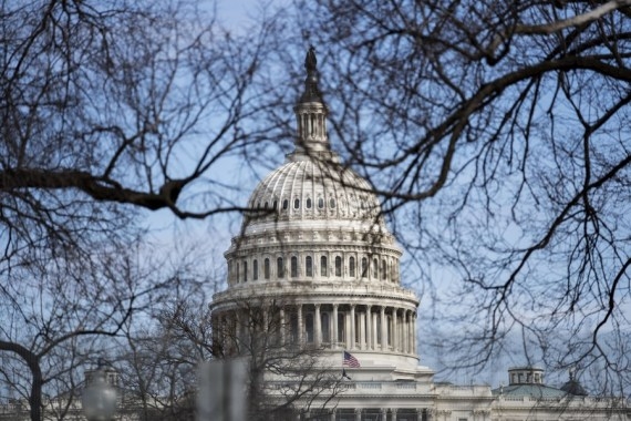 Photo taken on Feb. 9, 2021 shows the U.S. Capitol building in Washington, D.C., the United States. (Xinhua/Liu Jie/IANS)
