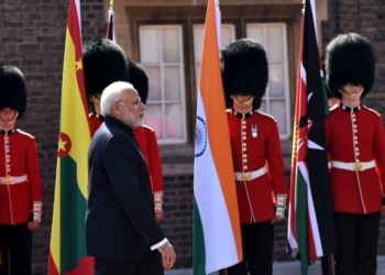London: Prime Minister Narendra Modi during an official welcome, in London on April 19, 2018. (Photo: IANS/PIB)