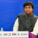 New Delhi: Hockey India President Dr. Dilip Tirkey addresses a press conference at Major Dhyan Chand Stadium, in New Delhi on Monday, November 3, 2025. (Photo: IANS/Deepak Kumar)