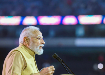 Melbourne: Prime Minister Narendra Modi addresses members of the Indian community during a programme in Melbourne, Australia, on Thursday, July 9, 2026. (Photo: IANS/PMO)