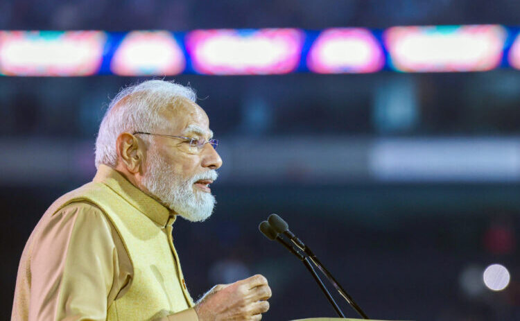 Melbourne: Prime Minister Narendra Modi addresses members of the Indian community during a programme in Melbourne, Australia, on Thursday, July 9, 2026. (Photo: IANS/PMO)