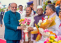 Jaipur: Vice President C. P. Radhakrishnan meets Rajasthan Governor Haribhau Kishanrao Bagde and Punjab Governor Gulab Chand Kataria at the Rajasthan Legislative Assembly in Jaipur on Wednesday, July 15, 2026. (Photo: IANS/X/@VPIndia)