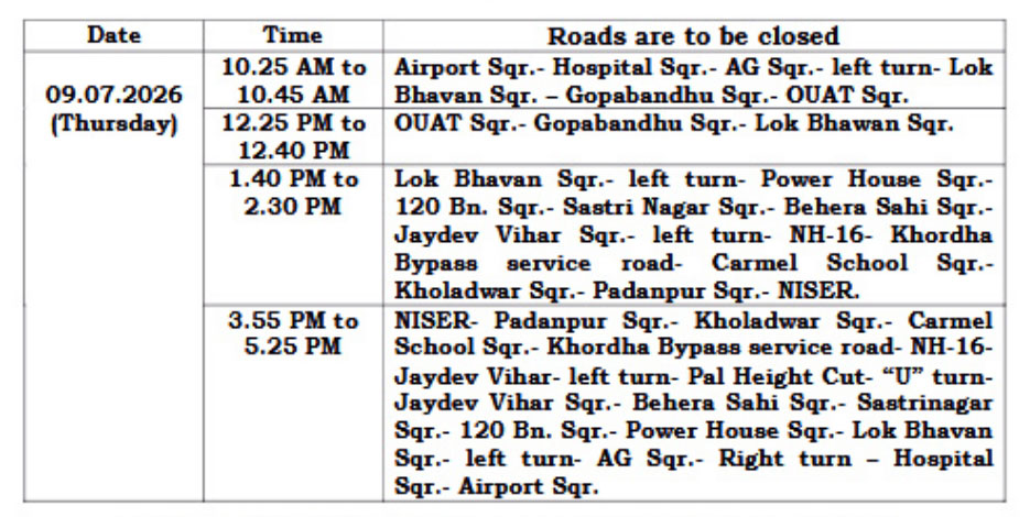 Traffic Advisory Issued For Vice President