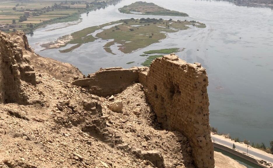 Undated photo shows a mudbrick-made tower house dating back to the era of King Ptolemy III unearthed by the Nile in southern Egyptian province of Sohag. A total of 85 tombs, dating back to the period from the Old Kingdom of Egypt some 4,500 years ago until the Ptolemaic dynasty spanning from 305 BC to 30 BC, were unearthed in Sohag, the Ministry of Tourism and Antiquities said Wednesday. (Egyptian Ministry of Tourism and Antiquities/Handout via Xinhua)