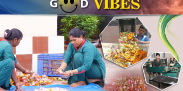 Temple Flower Waste Into Incense Sticks