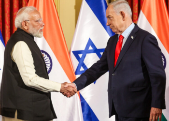 Jerusalem: Prime Minister Narendra Modi and his Israeli counterpart Benjamin Netanyahu during their meeting in Jerusalem, Israel, on Thursday, February 26, 2026. (Photo: IANS/PMO)