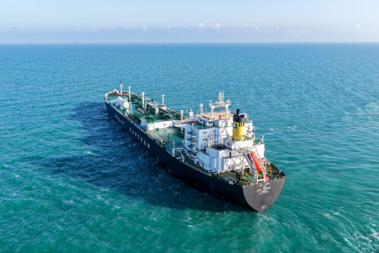 Jamnagar: MT Jag Vasant carrying 47,000 metric tonnes of LPG sails at Vadinar anchorage ahead of ship-to-ship transfer operations near Deendayal Port Authority in Jamnagar, Gujarat, on Saturday, March 28, 2026. (Photo: IANS)